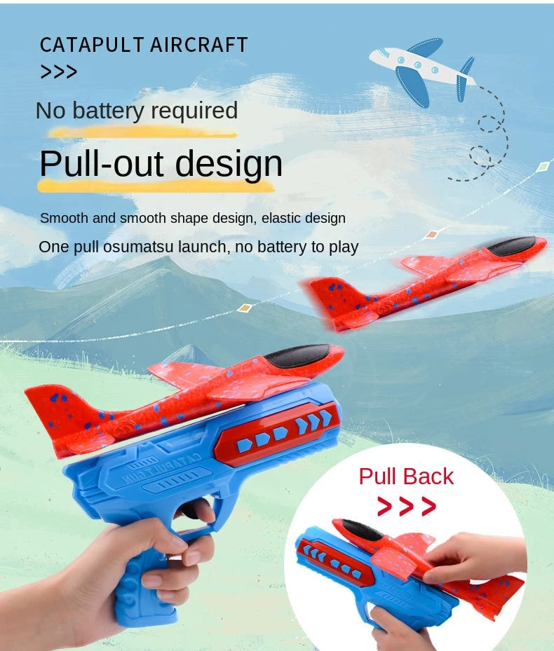Avión de eyección al aire libre para niños, juguetes de espuma, aviones oy gun, juegos al aire libre para padres e hijos, juguetes, regalos para niños, juguete volador