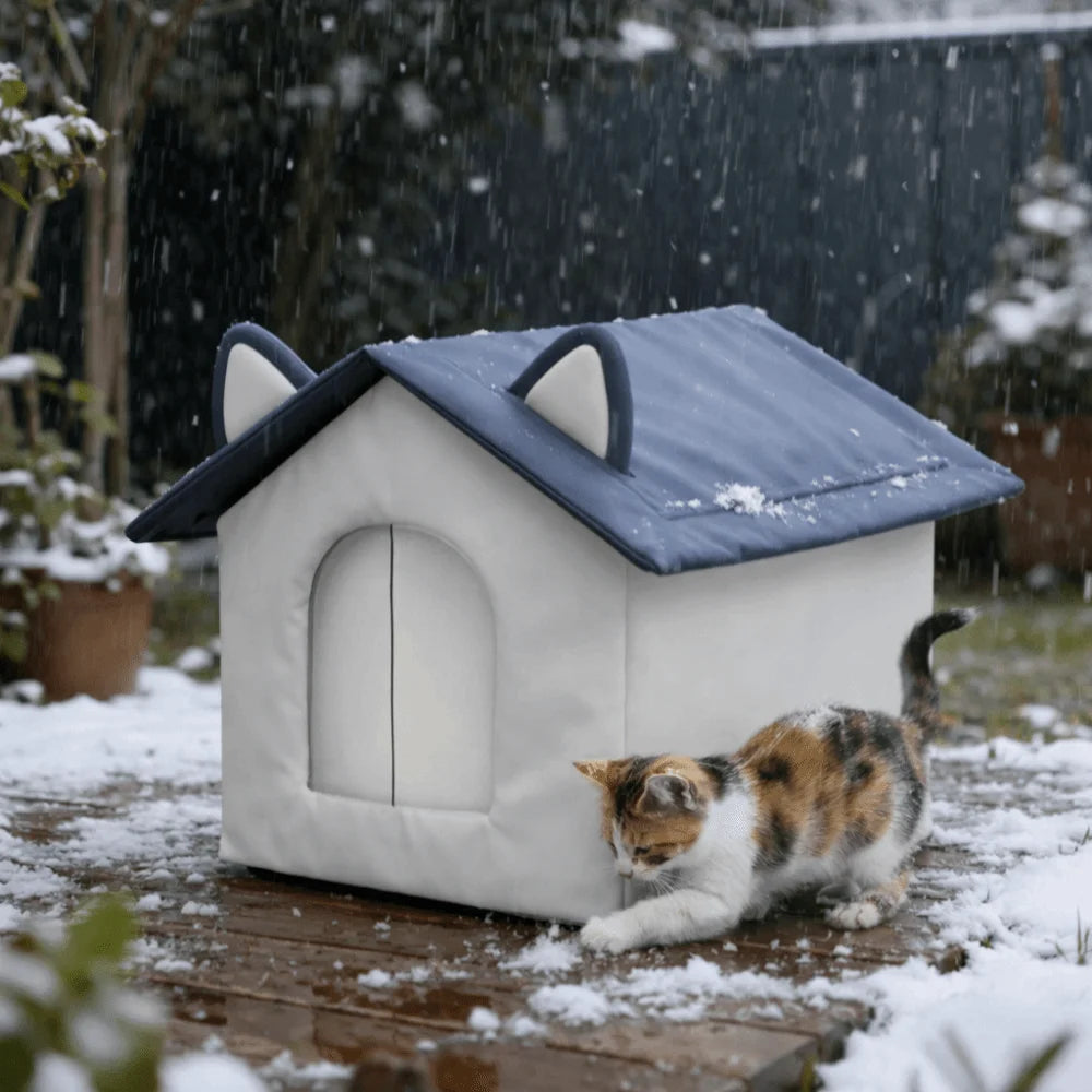 Refugio Aislado para Gatos de Exterior — Impermeable y Resistente