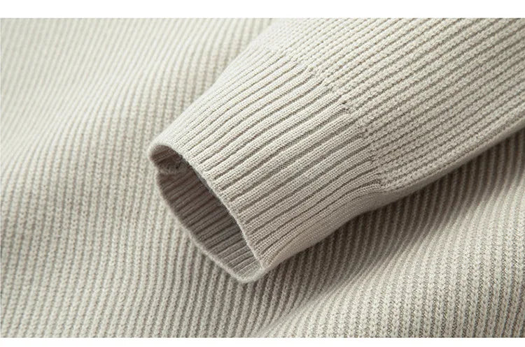 Suéter de punto Henley de peso pesado de 500 g para hombre - Beige (caqui/negro/gris/verde) Otoño Invierno esencial    Toque suave