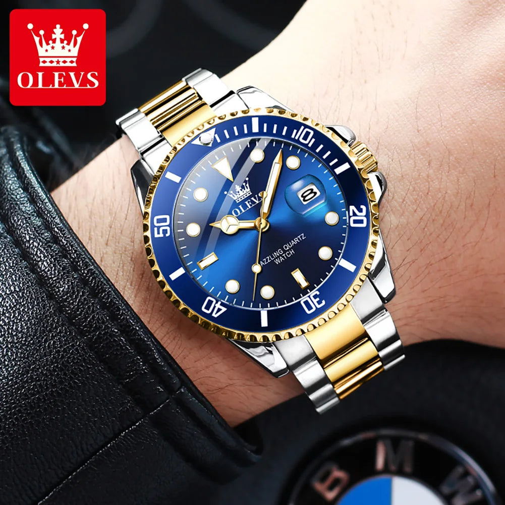 Reloj de Cuarzo Deportivo OLEVS para Hombre Resistente al Agua