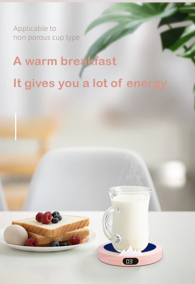 Taza de café inteligente, calentador de tazas con calefacción USB portátil, calentadores de tazas de café de 3 engranajes, Control de temperatura de calentamiento rápido de 10W, apagado automático de 8H