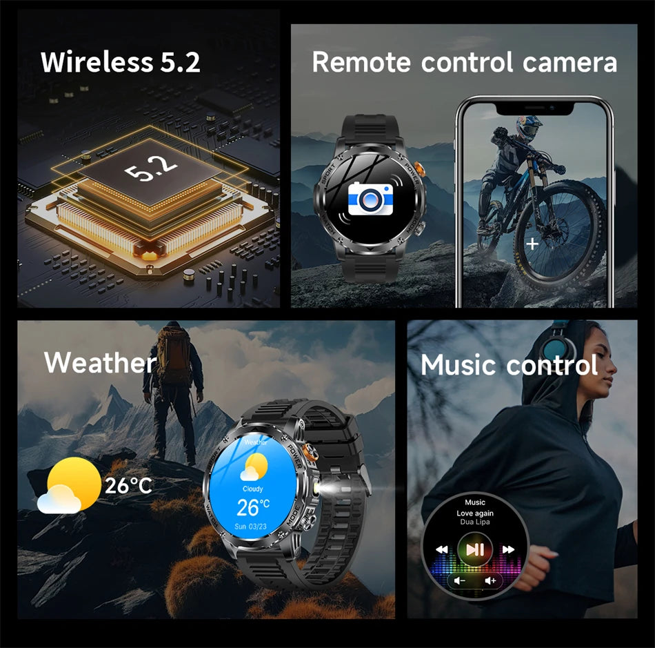 Reloj Inteligente LIGE con Linterna y Batería 1000mAh