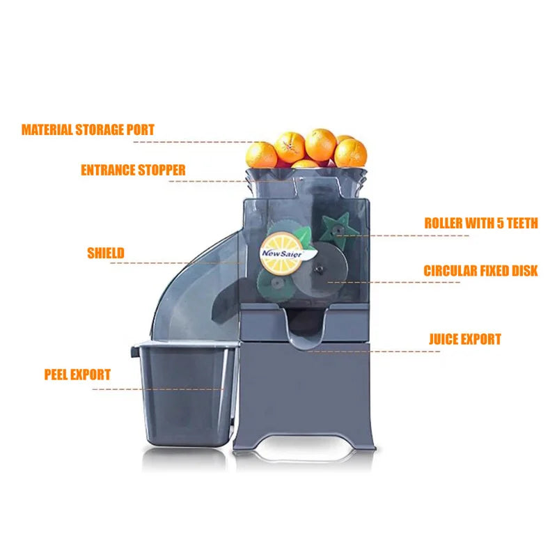 Exprimidor Eléctrico Comercial para Jugos de Naranja