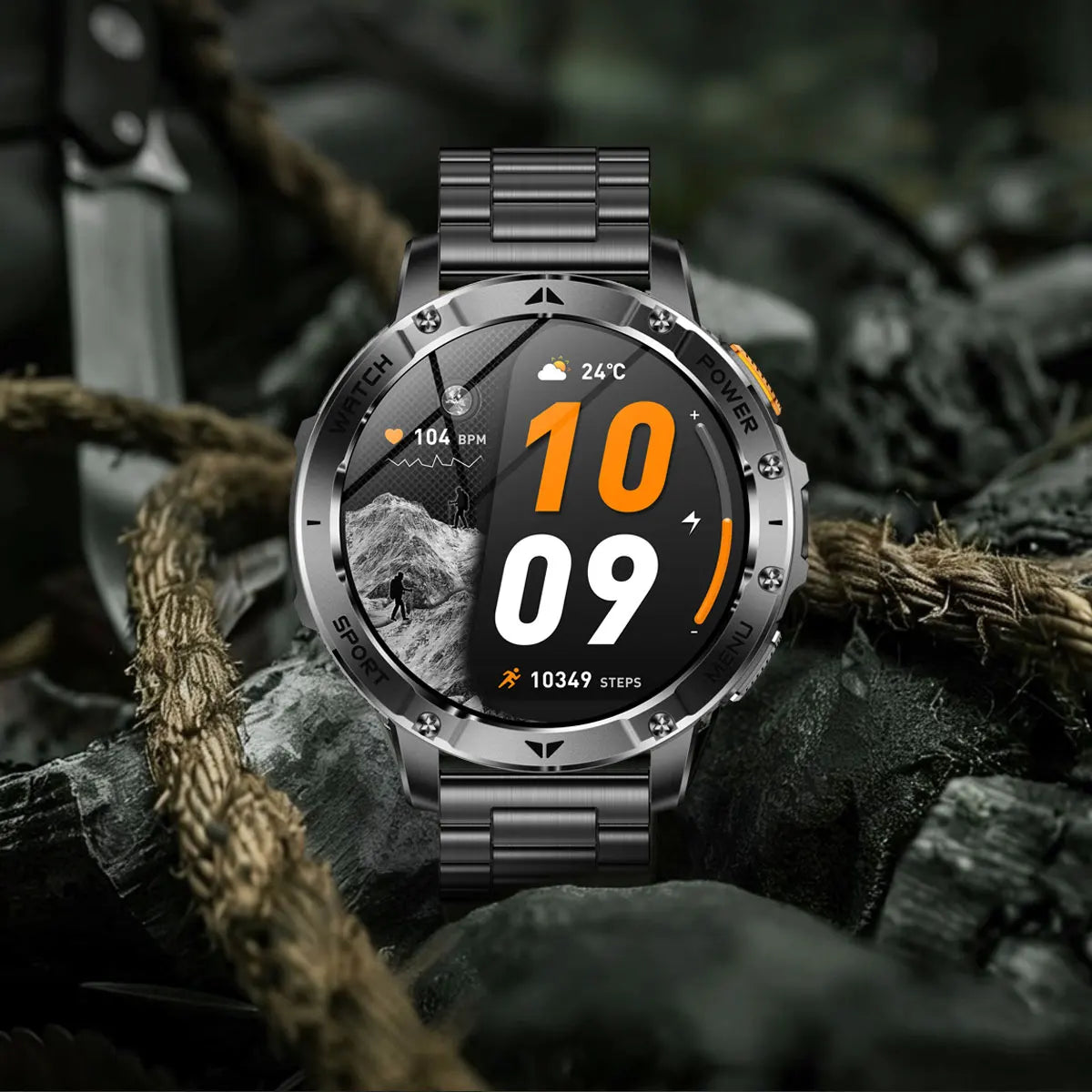 Reloj Inteligente Militar 1400mAh 10ATM Linterna