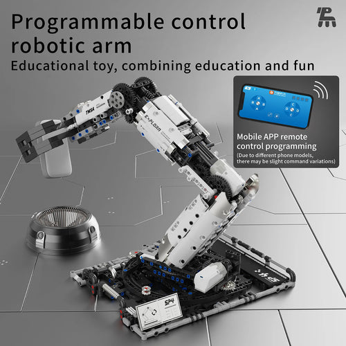 Bloques de construcción programables con brazo mecánico multieje, robot 5 en 1, juguetes de Control remoto, vástago interactivo, regalo de aprendizaje para niños