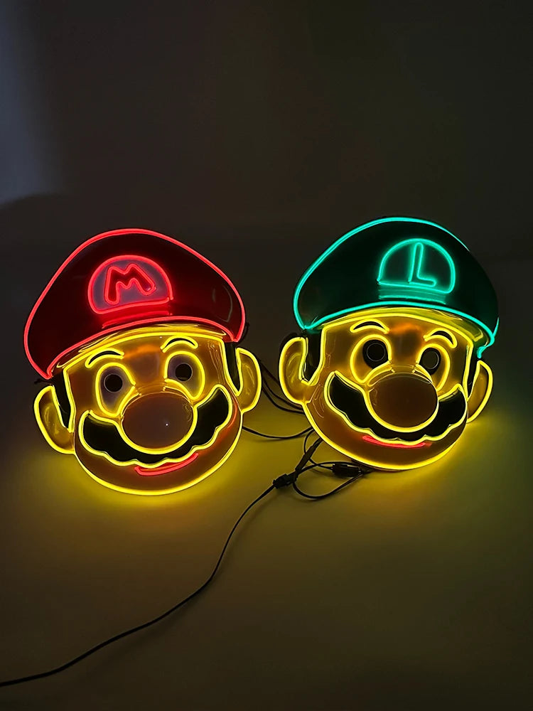 Máscara de mascarada intermitente bonita y divertida, máscara decorativa para niños y adultos, máscara facial completa luminosa, máscara de purga clásica para la noche