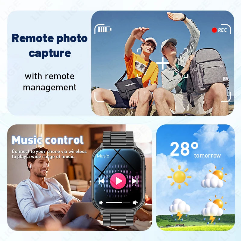 Smartwatch LIGE 1.83" AMOLED con Llamadas Bluetooth y Monitor de Salud