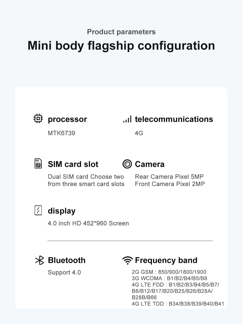 SERVO S27 MINI Android Palm Smartphone 3G WCDMA RAM 2GB ROM 16GB Google Play Desbloqueo facial Dual SIM Pantalla de 4,0 "Mini teléfonos inteligentes