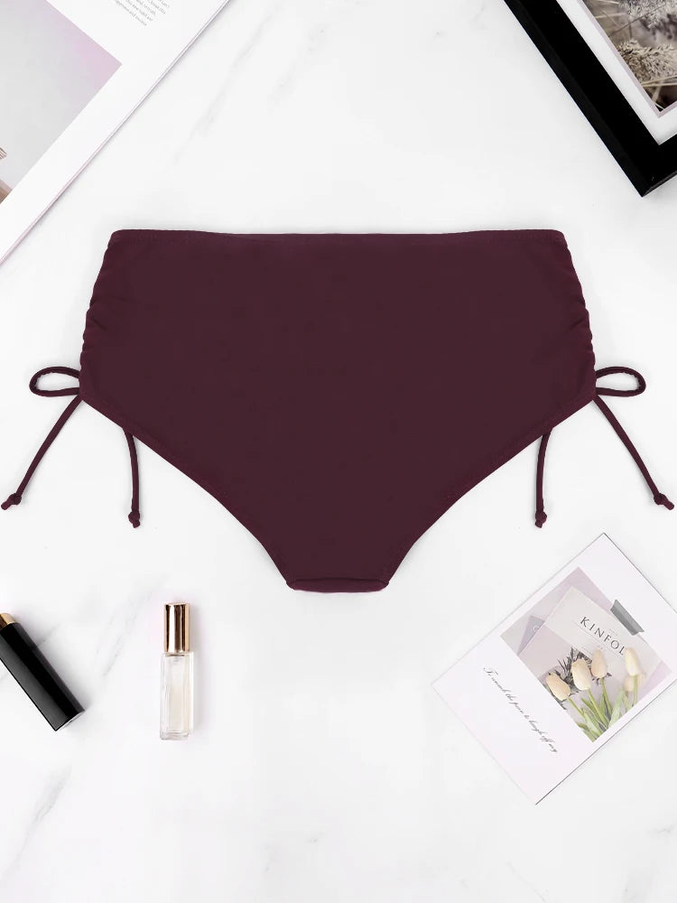 Tanga de Cintura Alta para Mujer, Parte Inferior de Bikini