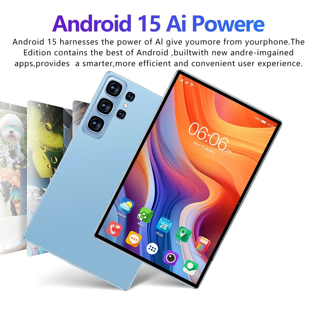 Tablet S26 con Pantalla Ultra Grande, 8+256GB, Android 15, Batería de Larga Duración, Smart Pad