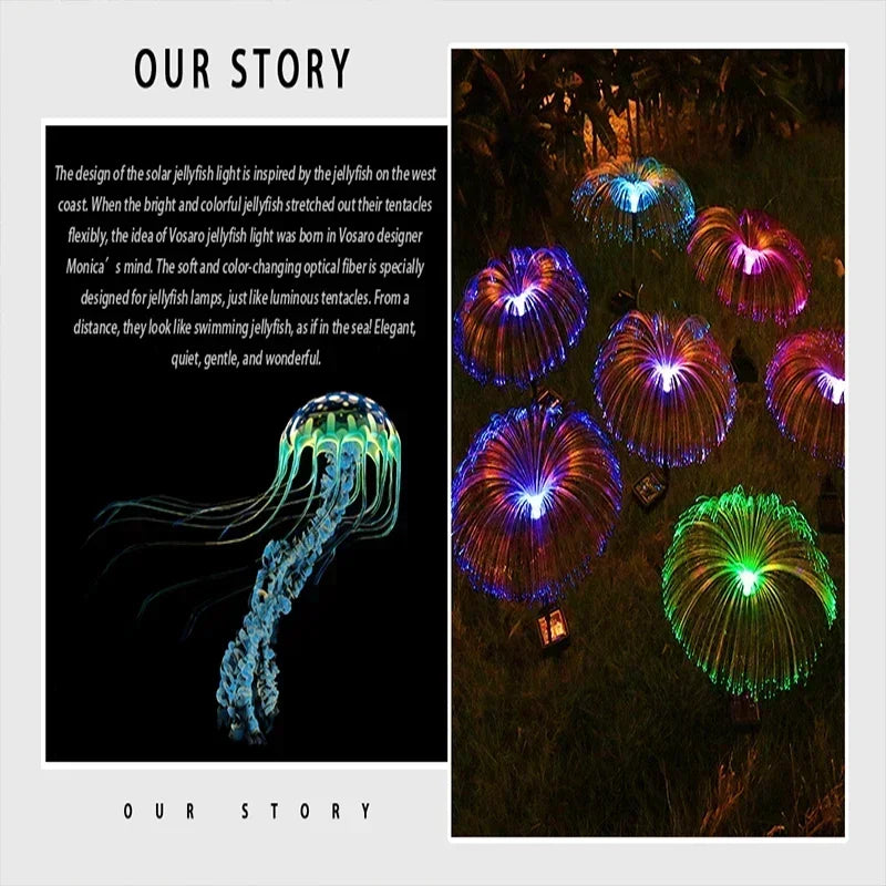 Luces Solares de Jardín con Medusas de Fibra Óptica