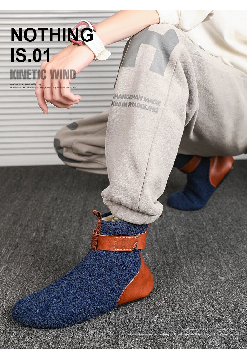 YRZL, zapatos para hombre, botas de invierno para hombre, zapatillas cálidas para hombre, zapatos planos suaves antideslizantes, zapatos casuales para hombre, cómodas zapatillas de interior para el hogar para hombre