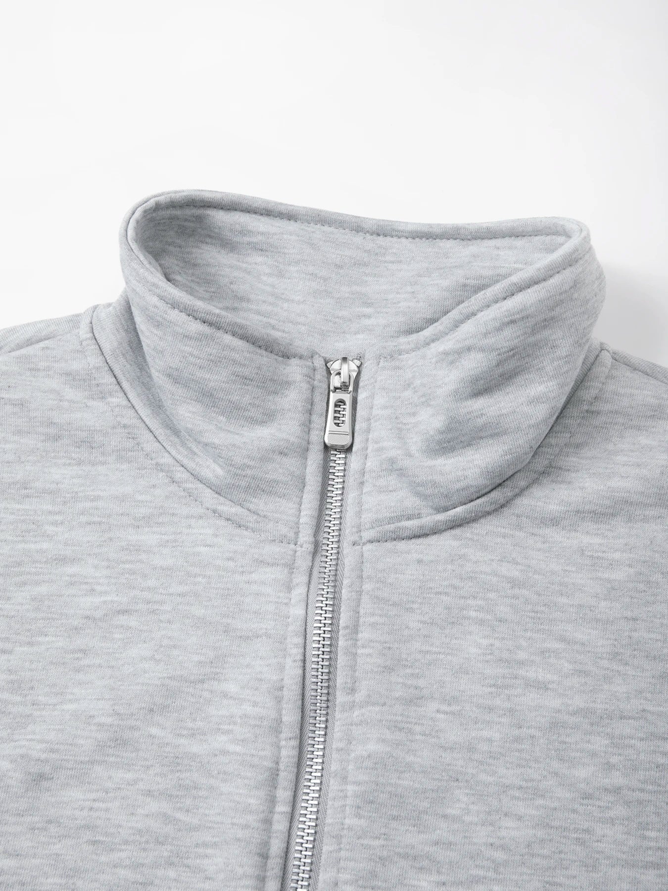Otoño hombres cremallera pulóver de manga larga suéter hombres cálido delgado Casual cuello alto cuello simulado pulóver sudaderas Tops