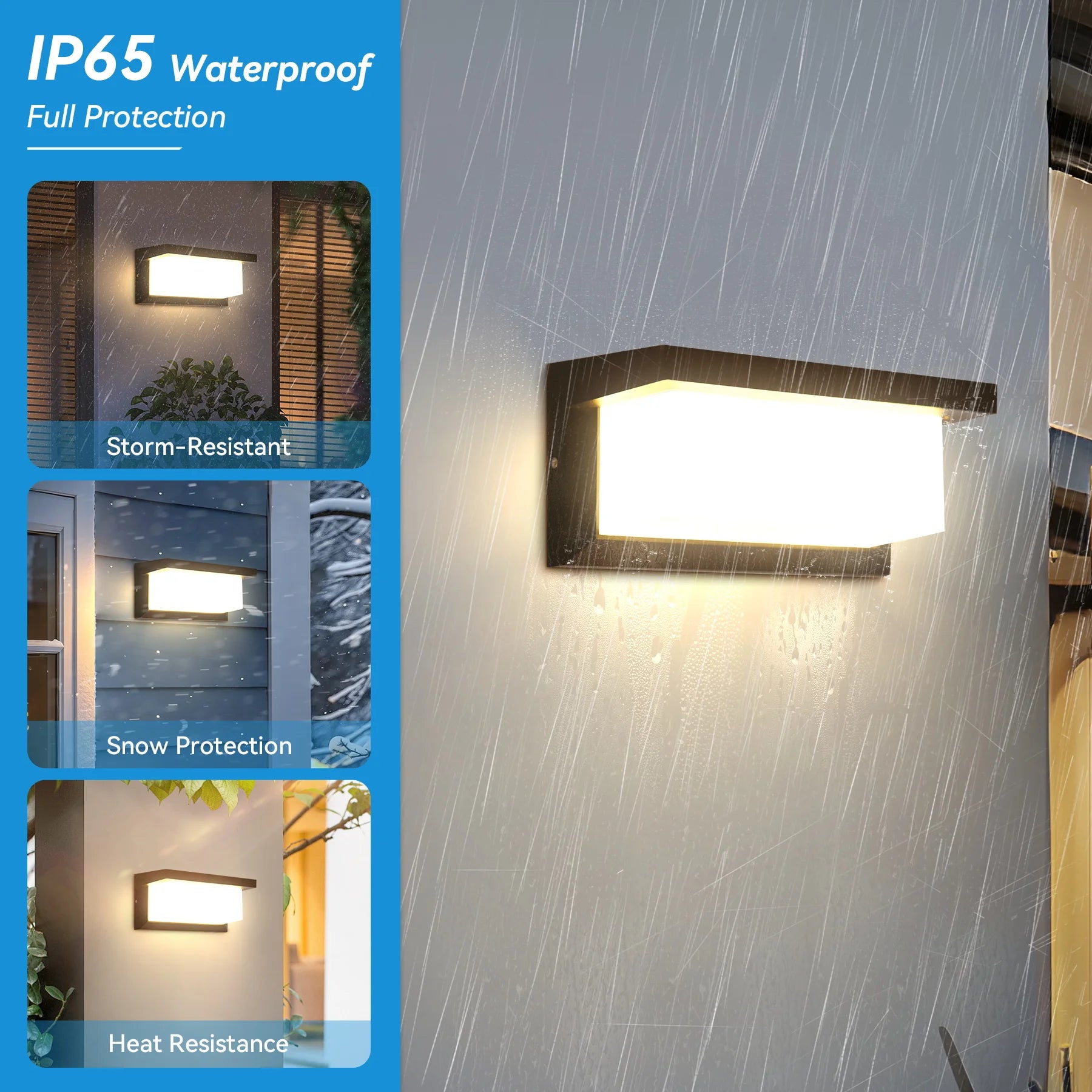 Aplique de Pared LED Moderno Negro IP65 25W para Interior