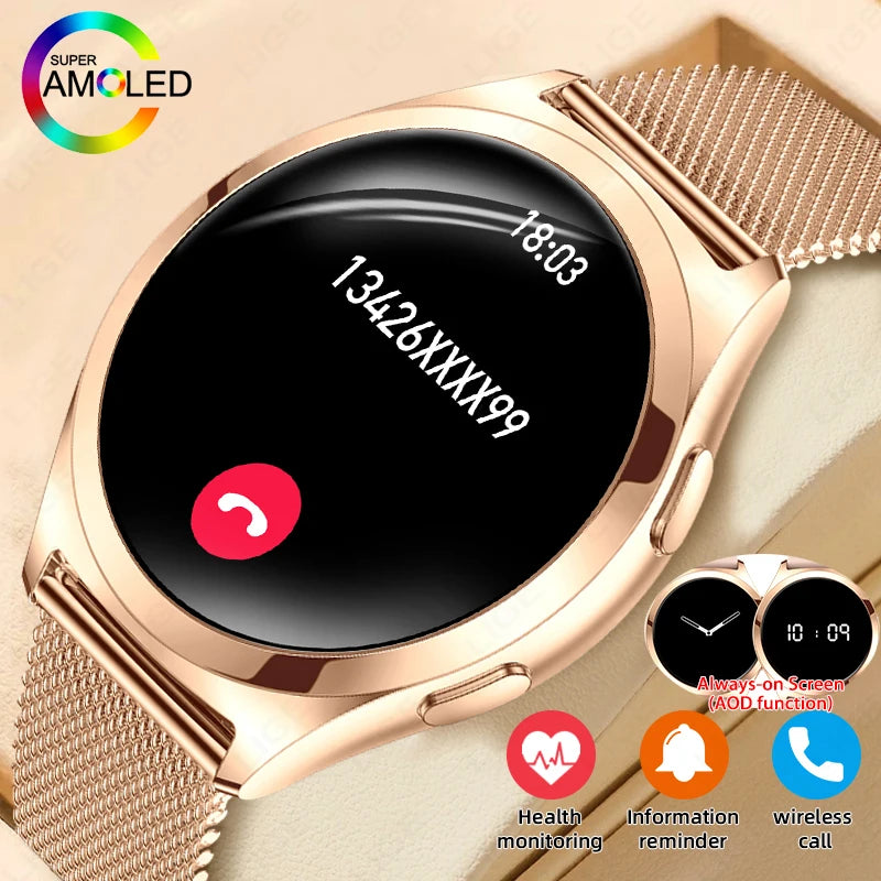 Reloj Inteligente LIGE AMOLED para Mujer Bluetooth