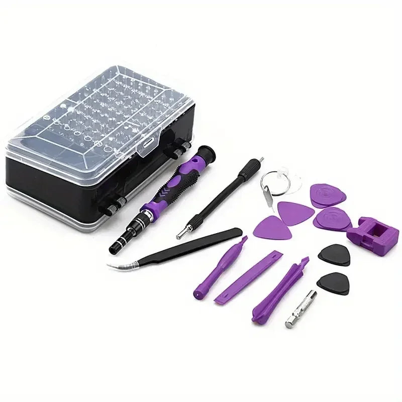 Juego de Destornilladores de Precisión 115 en 1, Mini Kit de Reparación con Tres Destornilladores de Forma de Ala