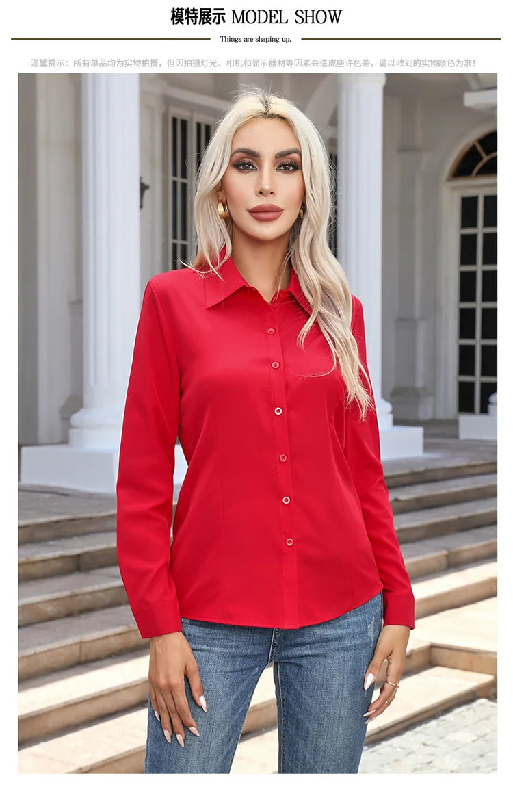 Blusa Elegante de Gasa con Botones para Mujer