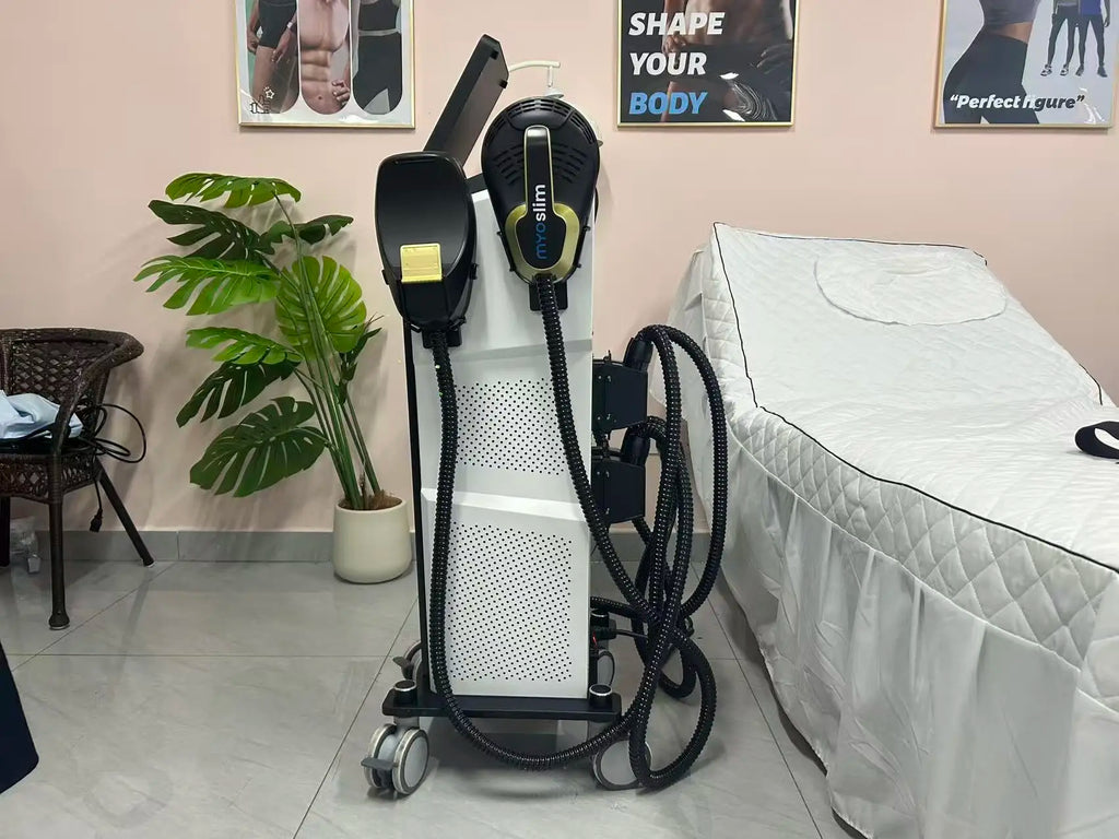 Myoslim 15 Tes 6500W NEO Slimming Nova, Quemador de Grasa, Estimulación Muscular EMS, Estimulación Electromagnética Corporal, Pantalla Plegable Profesional