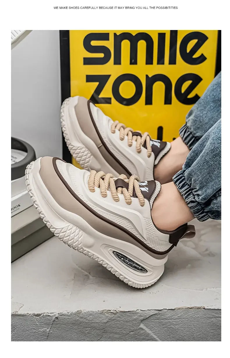 Zapatos Deportivos Casuales para Hombre, Zapatos de Skate con Suela Gruesa a la Moda, Zapatos Modernos y Cómodos para Hombre, Adecuados para Exteriores