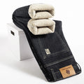 Pantalones Vaqueros de Invierno para Hombre, Forro de Cordero, Talla Grande