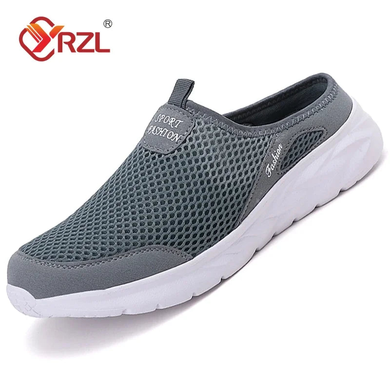 YRZL Zapatos Casuales Hombres Verano Medio Zapatos Zapatillas Diapositivas Slip on Zapatos Hombres Malla Transpirable Suave Cómodo Zapatillas para Hombres