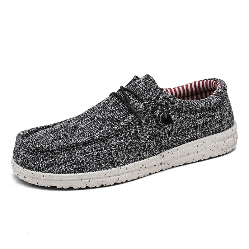 Zapatos informales de marca para hombre, zapatos de lona vaqueros a la moda, zapatos planos transpirables para caminar para hombre, zapatos ligeros de talla grande para exteriores, mocasines