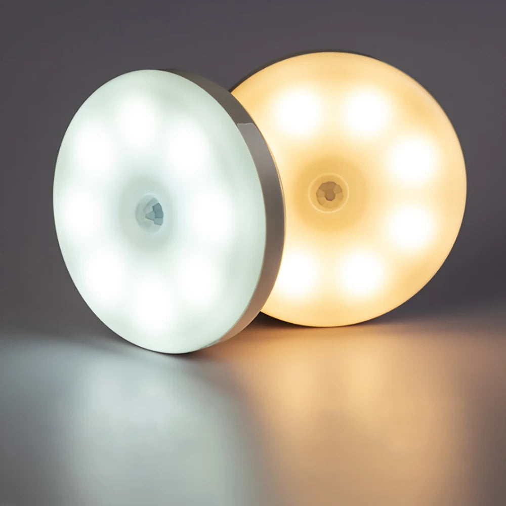 PZSUNLY-luz LED con Sensor de movimiento para armario, USB, para iluminación del hogar, dormitorio, armario, lámpara, luces recargables
