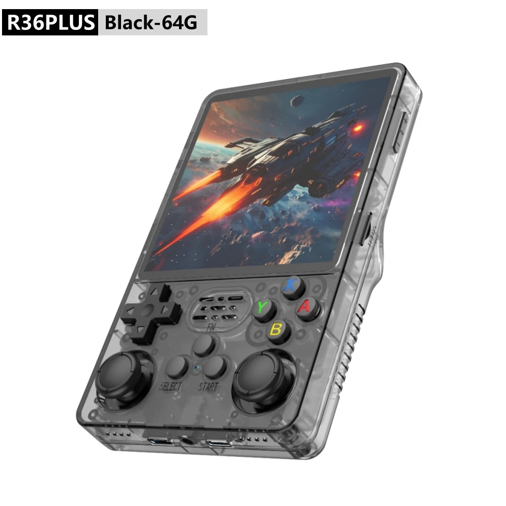 Consola de Juegos Retro R36S Plus, Pantalla IPS 4.0 Pulgadas, 64G o 128G