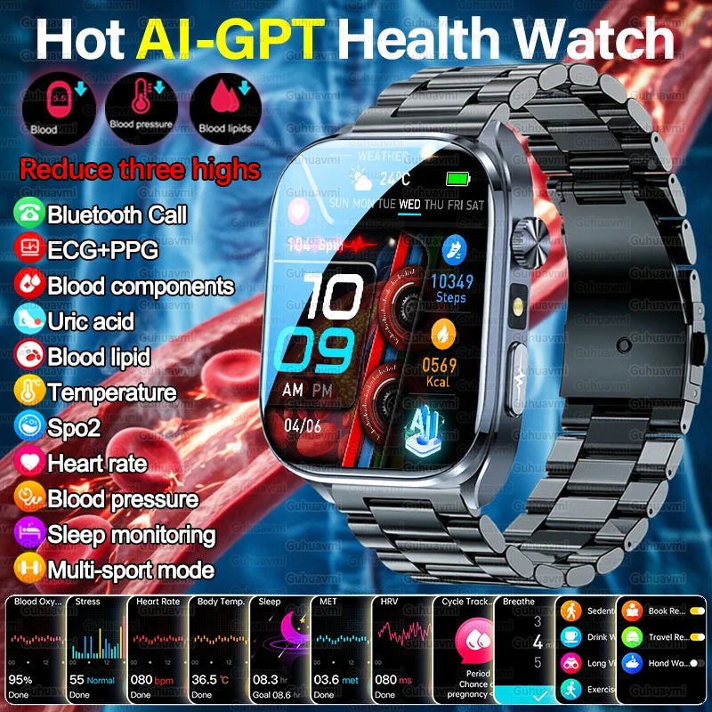 Reloj Inteligente Diagnóstico ECG Oxígeno Sangre