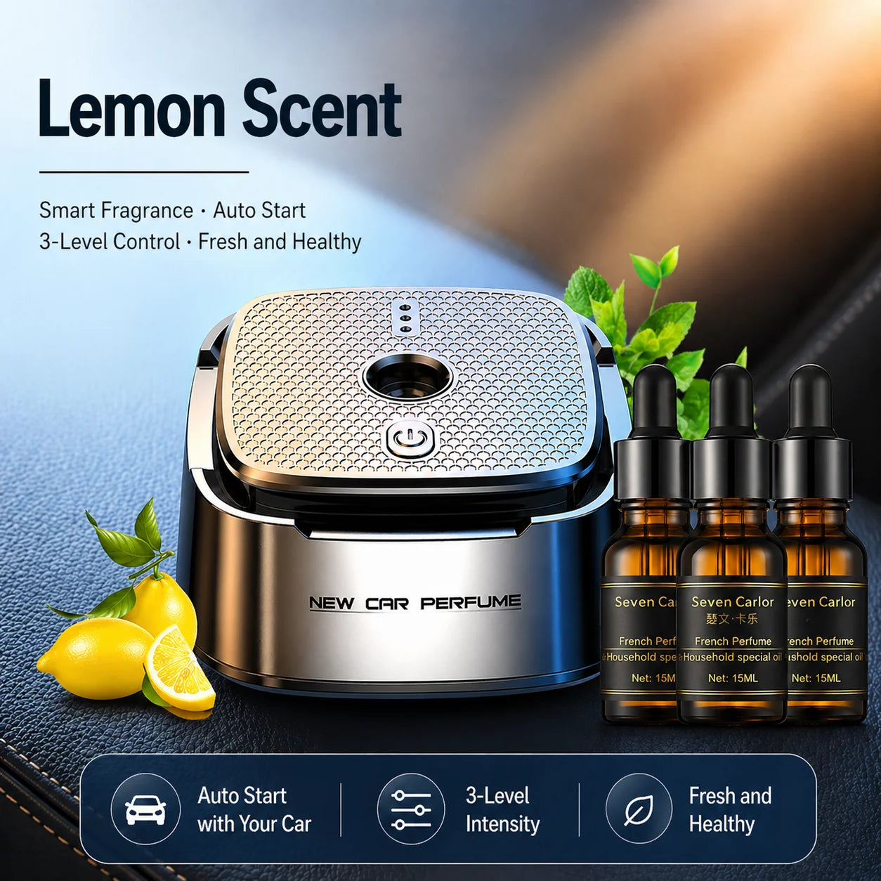 Ambientador Inteligente para Auto, Fragancia Ligera y Duradera, Spray para Auto, Fragancia para Interiores de Auto para Hombre, Artículo Decorativo, Difusor de Fragancia