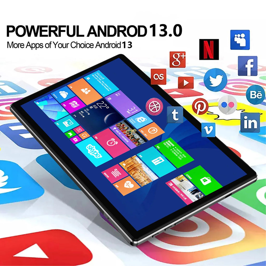 Tablet Android BDF de 10.1 pulgadas, Octa Core, 8GB RAM, 256GB, 4G LTE y 8000mAh