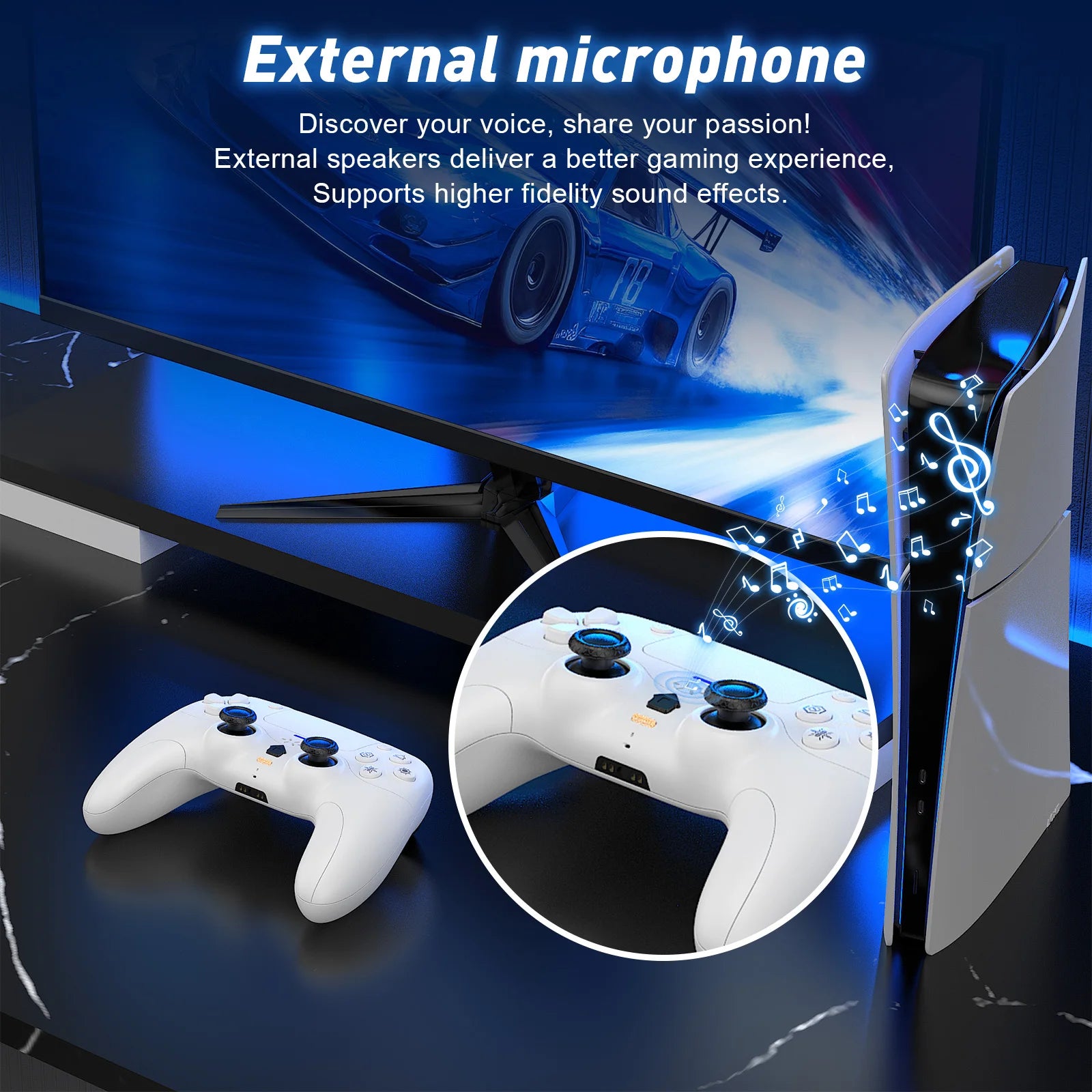 Mando inalámbrico para Playstation 5 con Turbo Dual Sense, vibración adaptativa, gatillos, micrófono externo, controlador de juegos para consola PS5