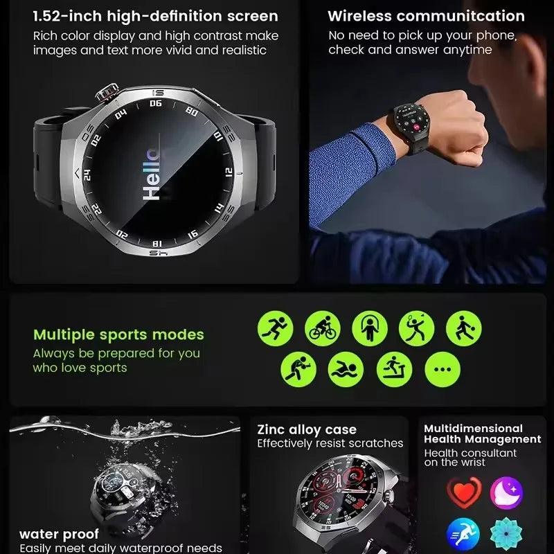 2025 nuevo reloj inteligente para hombres pantalla AMOLED GPS trayectoria de movimiento ritmo cardíaco llamadas Bluetooth SmartWatch impermeable