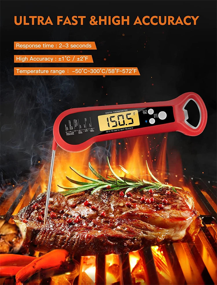 LMETJMA Termómetro digital para carne Termómetro para carne de lectura instantánea Digital con sonda Termómetro para alimentos para cocinar a la parrilla JT-124