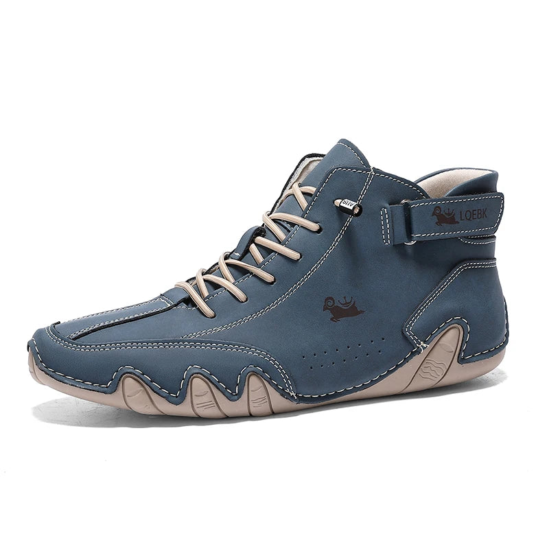 Zapatos informales de cuero, zapatillas de deporte para hombre, mocasines para caminar al aire libre, calzado cómodo, botas de lujo para hombre