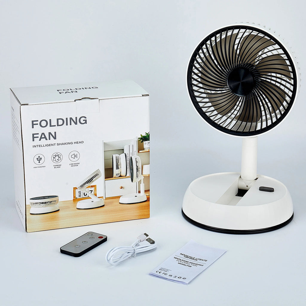 Ventilador plegable telescópico, ventilador de escritorio con Control remoto, ventilador de suelo, recargable, portátil, USB, de 8 pulgadas, para acampar