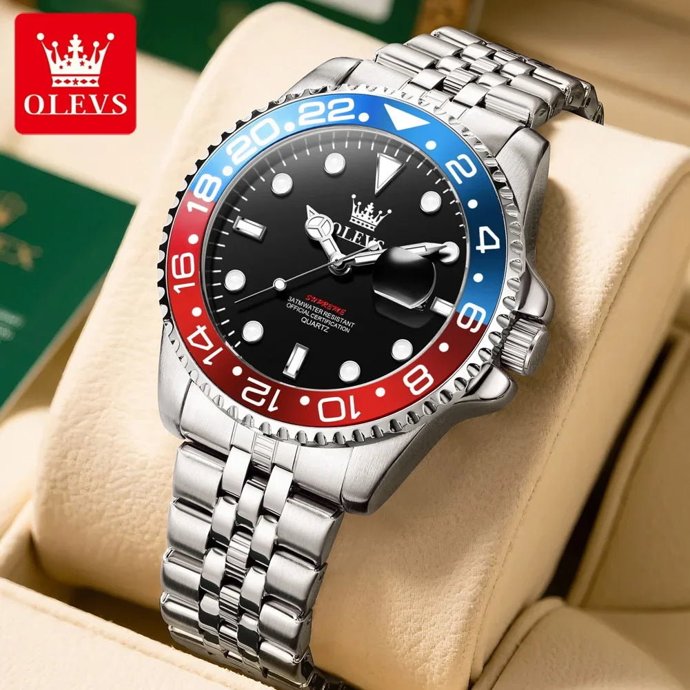 Reloj de Cuarzo OLEVS para Hombre Acero Inoxidable Resistente al Agua