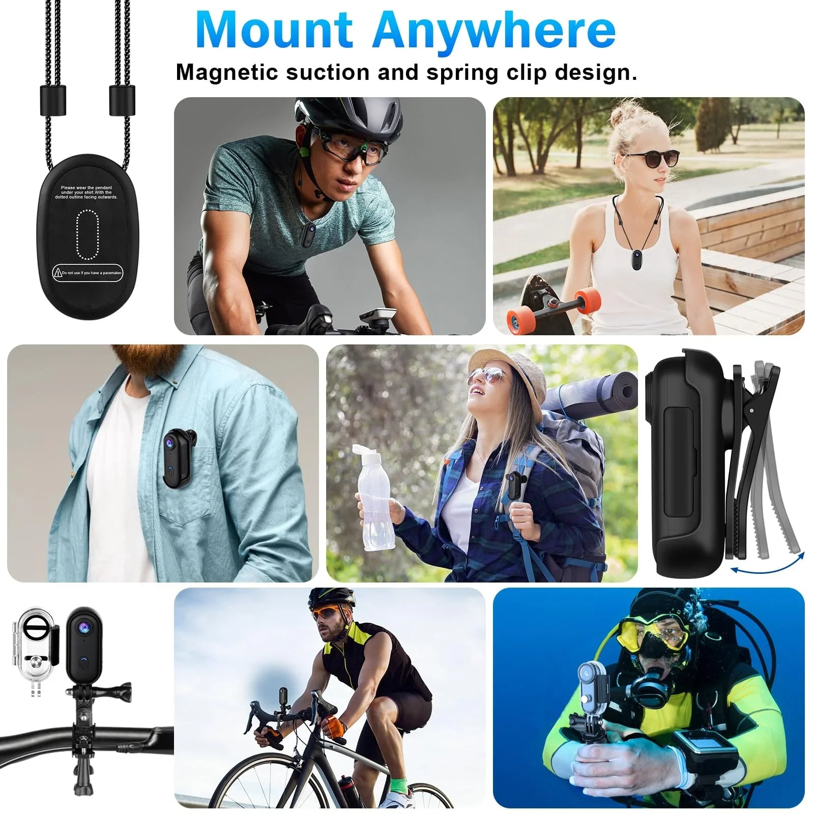 Cámara Deportiva 4K para Casco Moto y Bicicleta