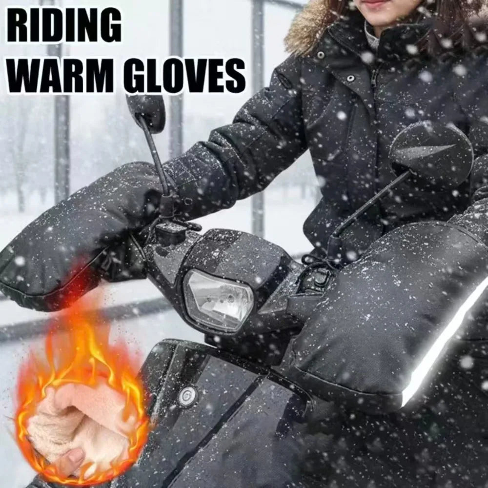 Manguitos para manillar de motocicleta, equipo de invierno, guantes más cálidos, manguitos impermeables, cubierta para mango de bicicleta