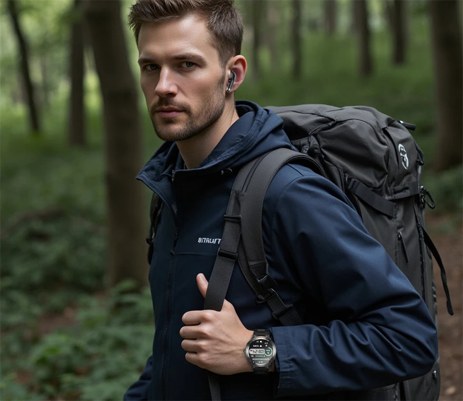 Reloj Inteligente 2 en 1 con Auriculares NFC para Hombre