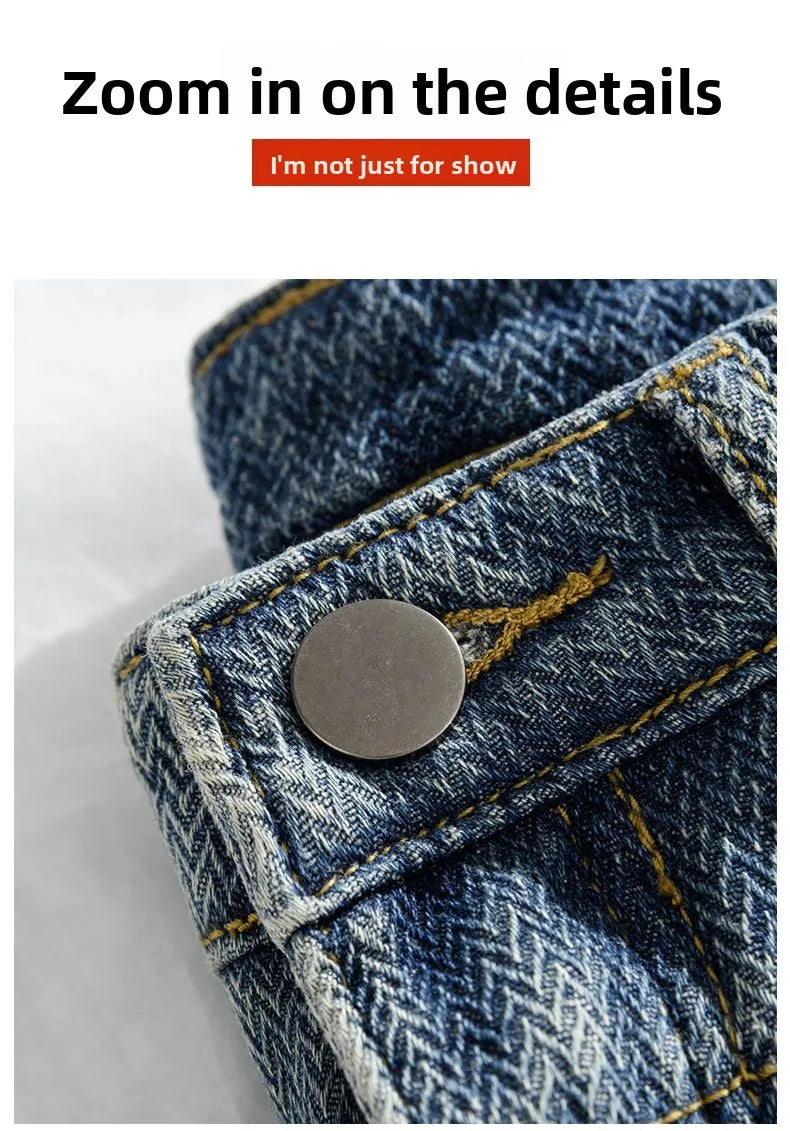 Pantalones Vaqueros de Lana de Pierna Ancha para Mujer