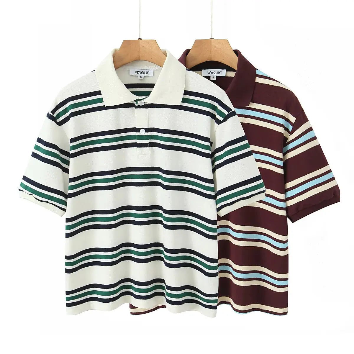Polo de Verano para Mujer a Rayas, Manga Corta y Larga