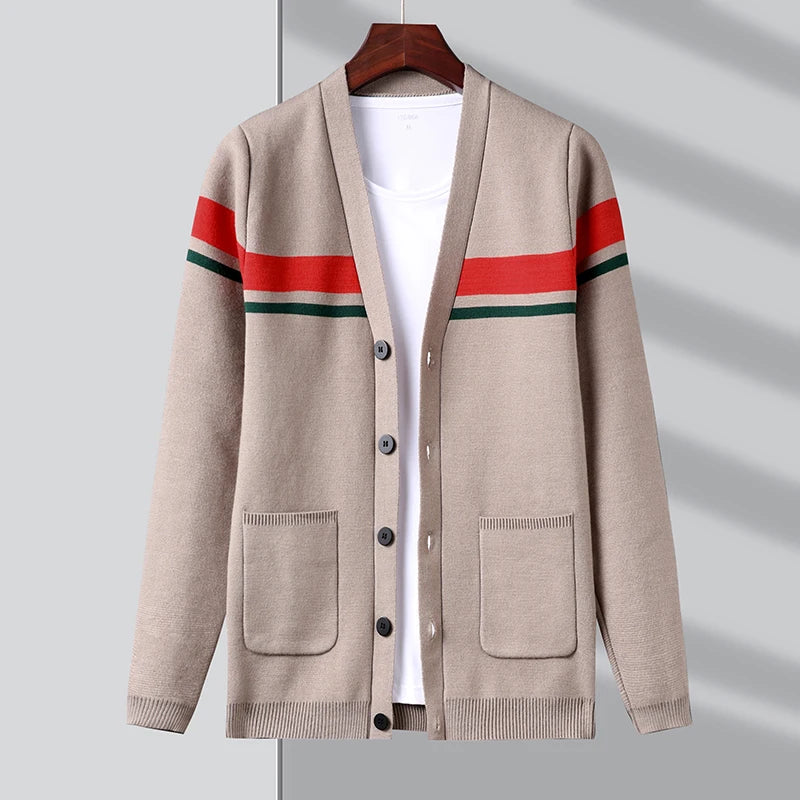 Cárdigan de Punto para Hombre con Cuello en V — Estilo Casual