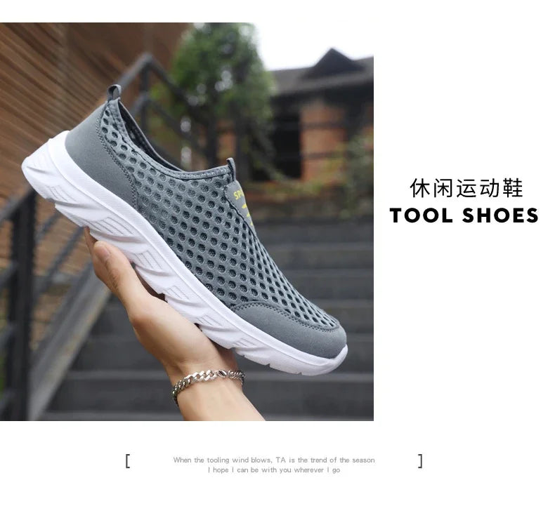 YRZL, zapatos informales ligeros para hombre, zapatillas informales transpirables sin cordones para hombre, zapatos planos antideslizantes para caminar al aire libre, talla 39-46