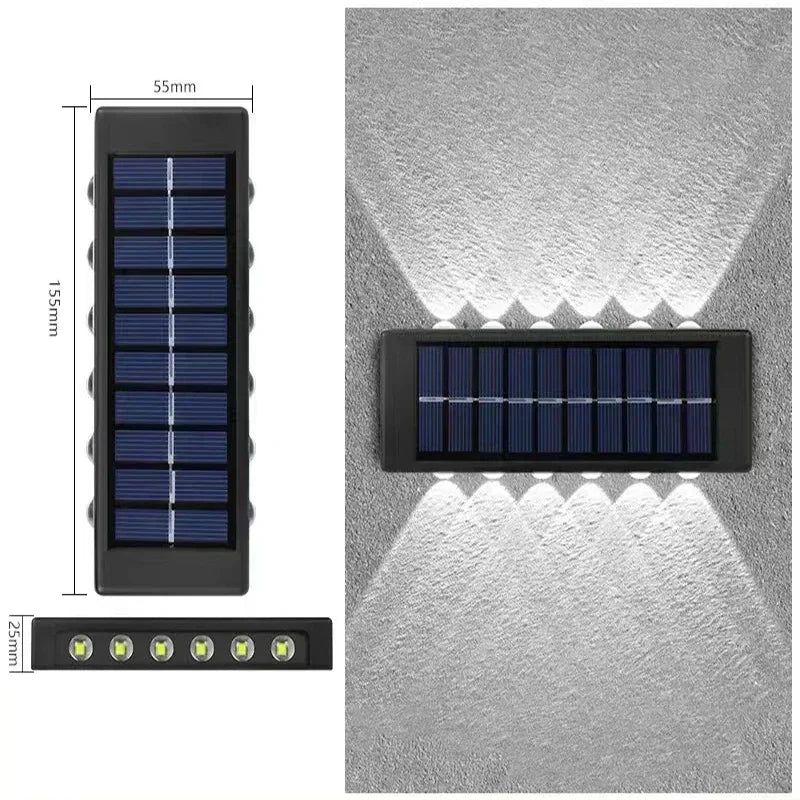 Lámpara Solar de Pared Exterior Calida/Blanca Jardín