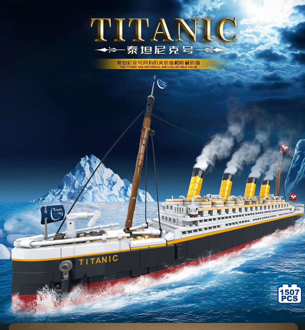 1507 Uds nuevo juego de bloques de construcción de modelo creativo Titanic a gran escala, desafío para adultos enorme modelo de barco de crucero Titanic juguetes de construcción