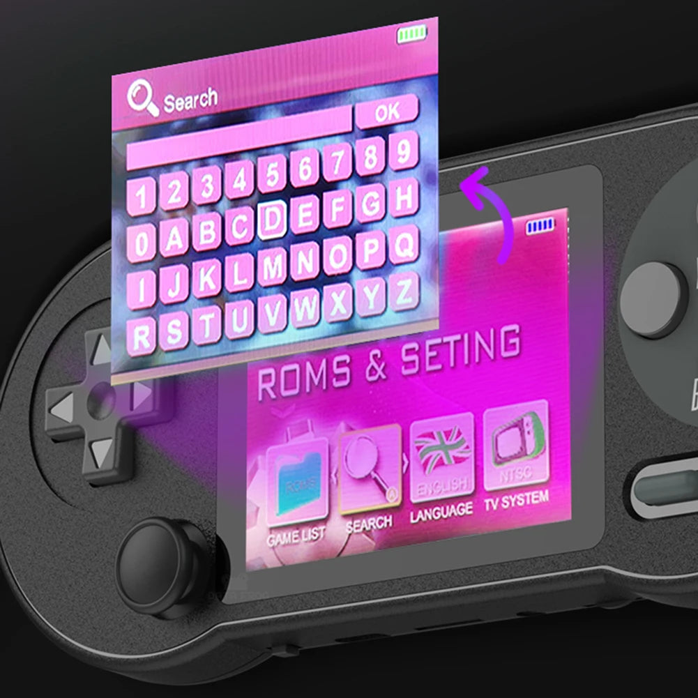Consola de Juegos Portátil de 3 Pulgadas con Joystick, Pantalla HD IPS, Carga Tipo C