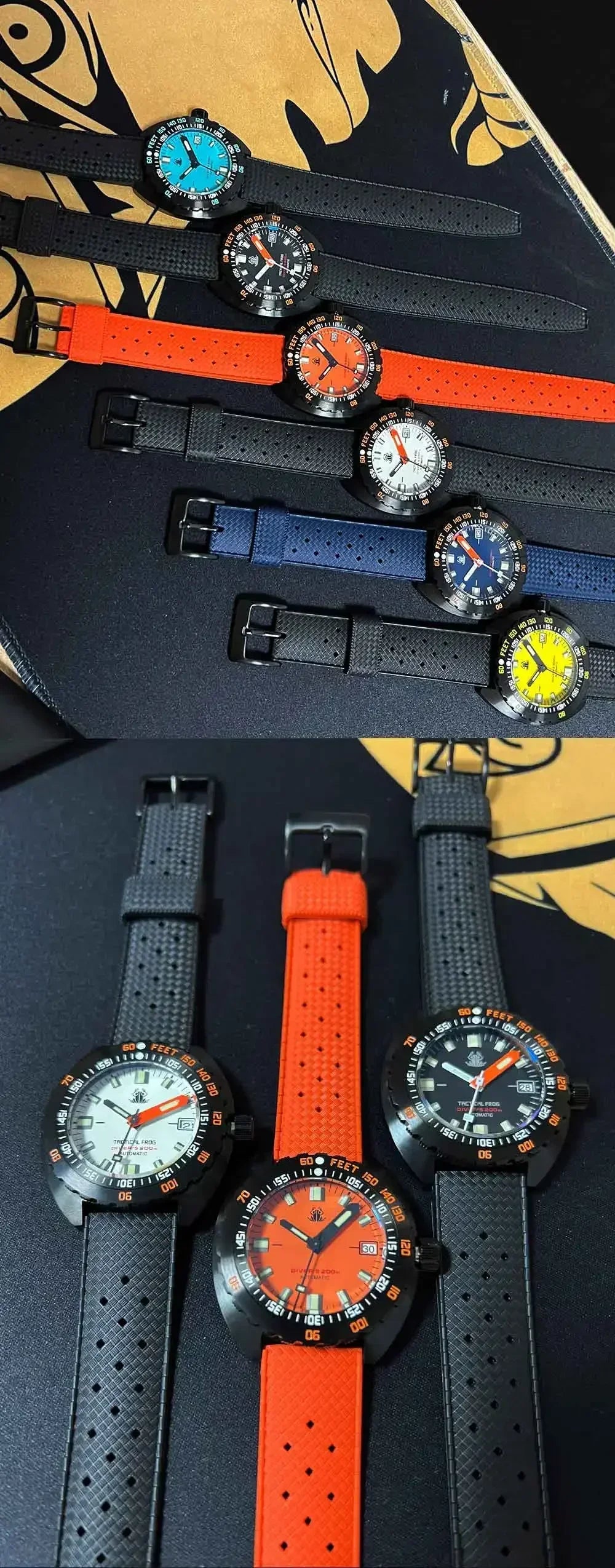 Reloj Mecánico Táctico Frog SUB 300T Diver para Hombre, Zafiro PVD