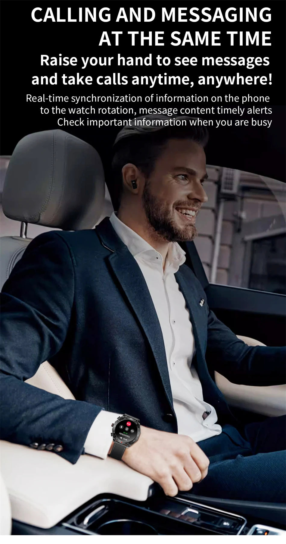Reloj Inteligente AMOLED con Auriculares Bluetooth Incluidos