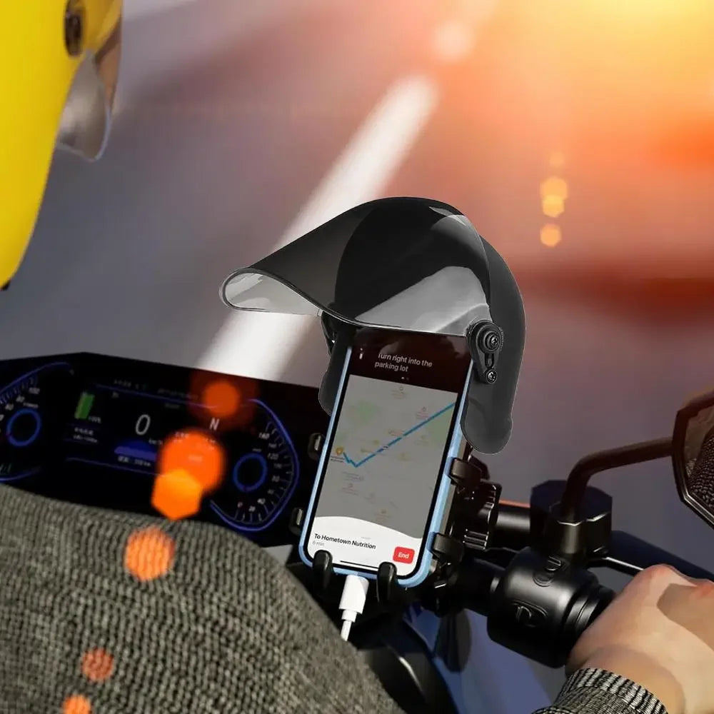 Soporte para Teléfono de Motocicleta, Parasol para Casco, Protector Solar Impermeable para Teléfono Móvil, Parasol para Casco de Moto